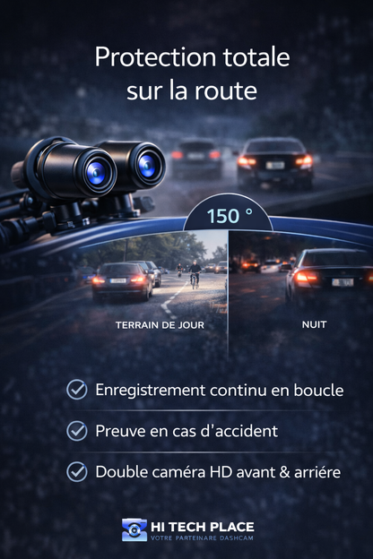 Dashcam GPS DVR moto 6,86 pouces avec compatibilité CarPlay et Android Auto, étanche IP67, caméra avant et arrière, Bluetooth