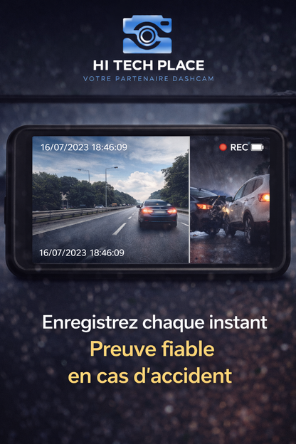 Dashcam 1080p avec capteur G, enregistreur vidéo pour véhicule, vision nocturne améliorée, enregistrement en boucle. Caméra arrière et carte 32Go inclus.
