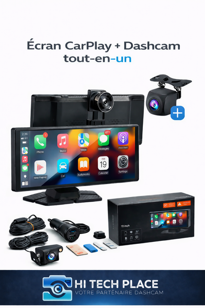 Système de navigation 10" avec Dashcam. Compatible Apple Car Play et Android Auto