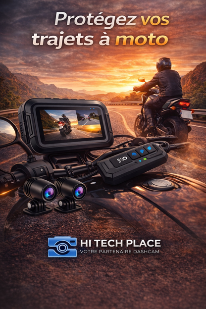 Dashcam DVR 1080p pour moto, étanche, avec Wi-Fi et GPS, enregistreur vidéo avant et arrière.