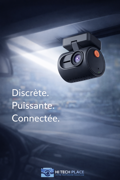 Dashcam 2K, DVR Mini avec enregistreur vidéo, commande vocale d'urgence, vision nocturne, Wi-Fi et application de surveillance.