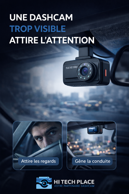 Dashcam 2K, DVR Mini avec enregistreur vidéo, commande vocale d'urgence, vision nocturne, Wi-Fi et application de surveillance.