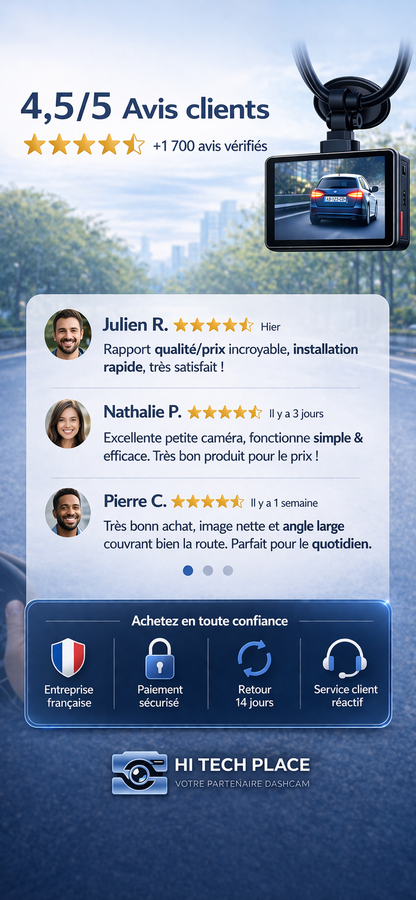 Caméra embarquée 1080p avec vision nocturne, enregistreur vidéo numérique (DVR)