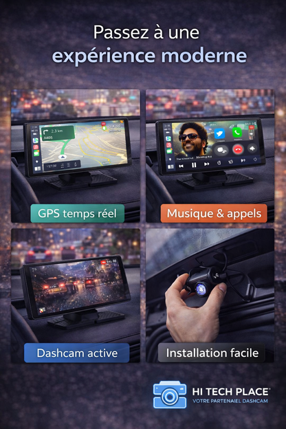 Système de navigation 10" avec Dashcam. Compatible Apple Car Play et Android Auto